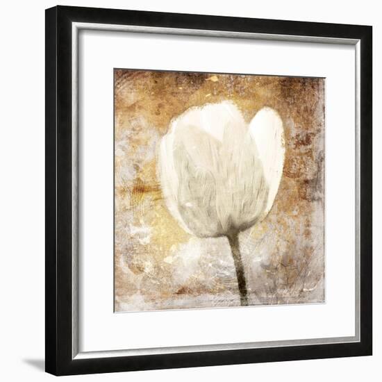 Golden White Greige Mate-Jace Grey-Framed Art Print