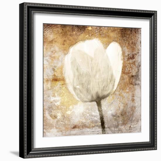 Golden White Greige Mate-Jace Grey-Framed Art Print