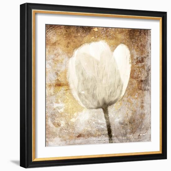 Golden White Greige Mate-Jace Grey-Framed Art Print