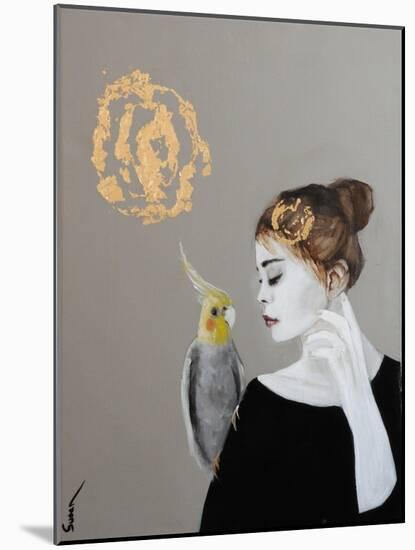 Golden Women with Cockatiel, 2016-Susan Adams-Mounted Giclee Print