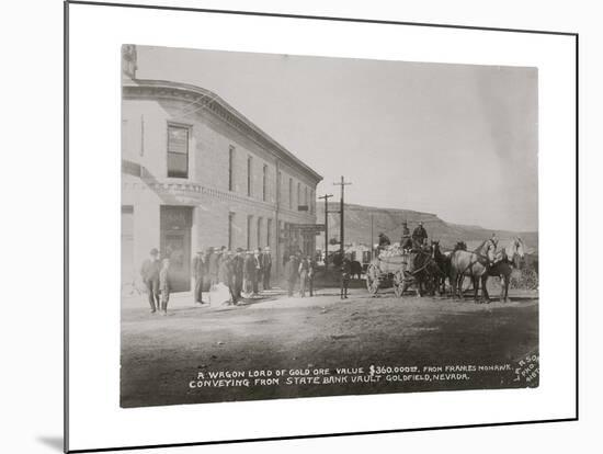 Goldfield, Nevada Armed Guards With Wagon Of Gold Ore-P.E. Larson-Mounted Art Print