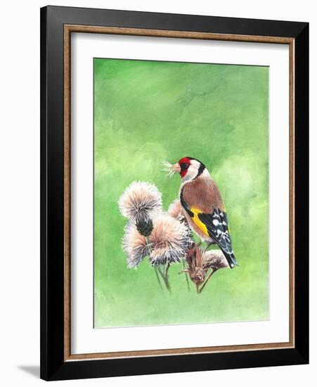 Goldfinch I, 2021 (w/c)-Helen White-Framed Giclee Print