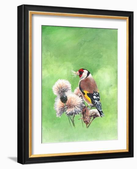 Goldfinch I, 2021 (w/c)-Helen White-Framed Giclee Print