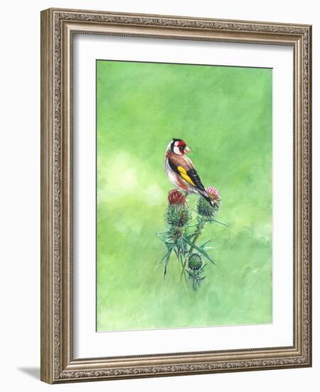 Goldfinch II, 2021 (w/c)-Helen White-Framed Giclee Print