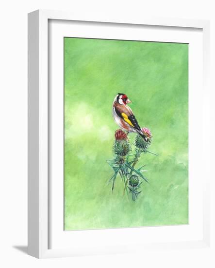 Goldfinch II, 2021 (w/c)-Helen White-Framed Giclee Print