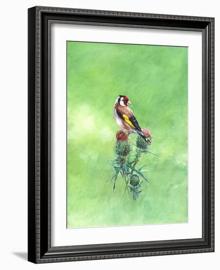 Goldfinch II, 2021 (w/c)-Helen White-Framed Giclee Print