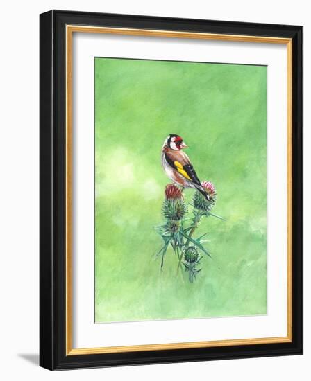 Goldfinch II, 2021 (w/c)-Helen White-Framed Giclee Print