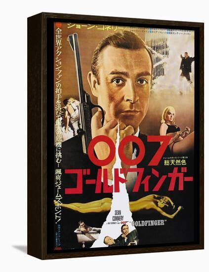 Goldfinger, Sean Connery, Japanese poster, 1964-null-Framed Stretched Canvas