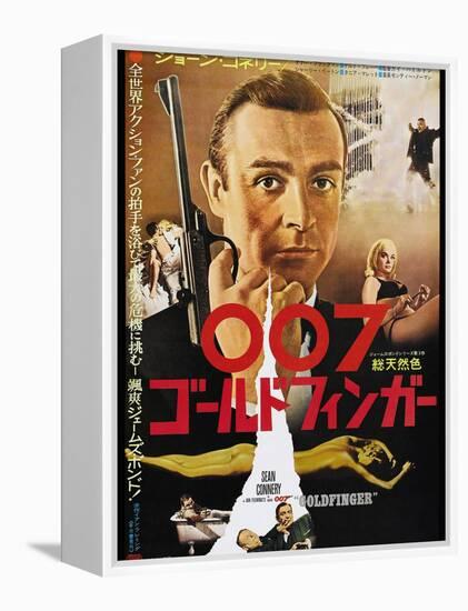 Goldfinger, Sean Connery, Japanese poster, 1964-null-Framed Stretched Canvas