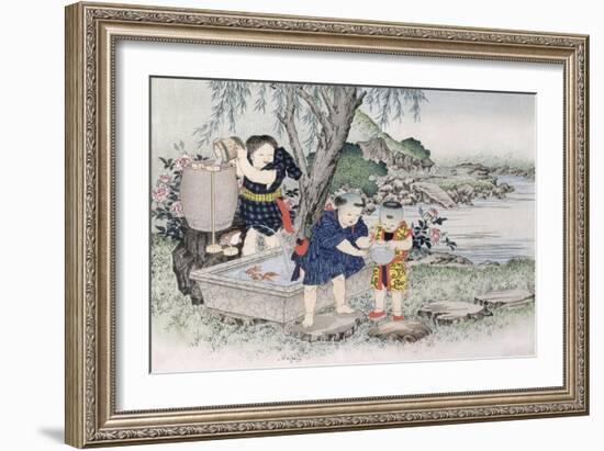 Goldfish from the Series 'Children's Games', 1888-Kobayashi Eitaku-Framed Giclee Print