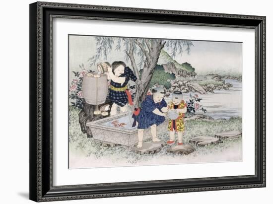 Goldfish from the Series 'Children's Games', 1888-Kobayashi Eitaku-Framed Giclee Print