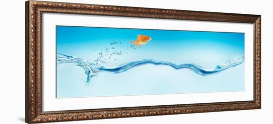 Goldfish Jumping Out of Water-null-Framed Photographic Print