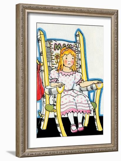 Goldilock Tries Mama Bear's Chair-Julia Letheld Hahn-Framed Art Print