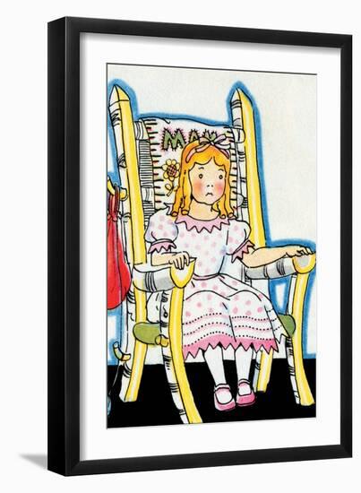 Goldilock Tries Mama Bear's Chair-Julia Letheld Hahn-Framed Art Print