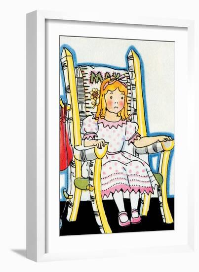 Goldilock Tries Mama Bear's Chair-Julia Letheld Hahn-Framed Art Print