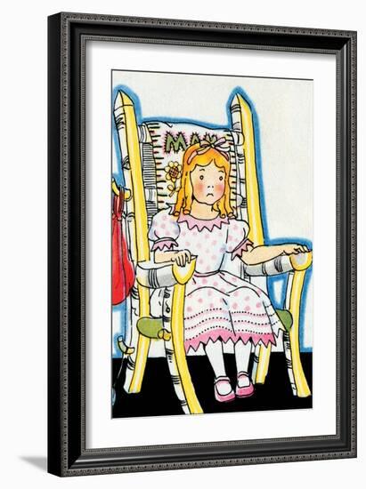 Goldilock Tries Mama Bear's Chair-Julia Letheld Hahn-Framed Art Print