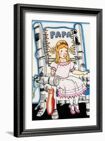 Goldilock Tries Papa Bear's Chair-Julia Letheld Hahn-Framed Art Print