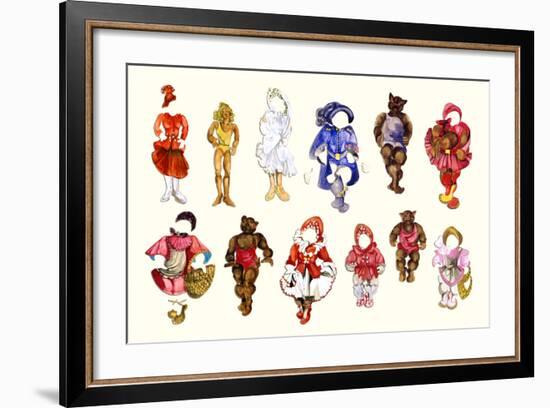 Goldilocks and three Bears Collage-Zelda Fitzgerald-Framed Art Print