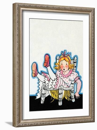 Goldilocks Breaks Baby Bear's Chair-Julia Letheld Hahn-Framed Art Print