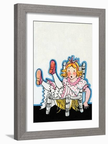 Goldilocks Breaks Baby Bear's Chair-Julia Letheld Hahn-Framed Art Print