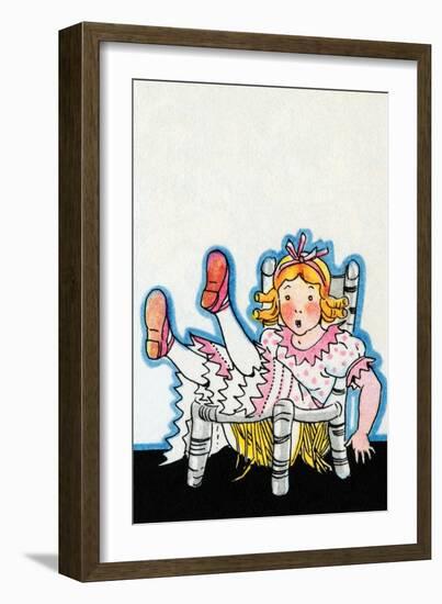 Goldilocks Breaks Baby Bear's Chair-Julia Letheld Hahn-Framed Art Print