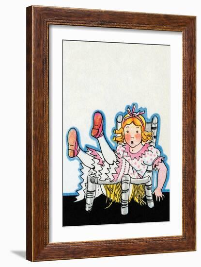 Goldilocks Breaks Baby Bear's Chair-Julia Letheld Hahn-Framed Art Print