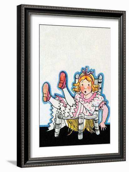 Goldilocks Breaks Baby Bear's Chair-Julia Letheld Hahn-Framed Art Print