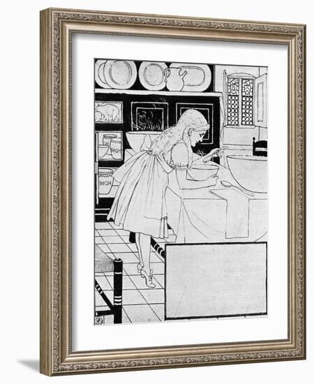 Goldilocks eating porridge --Walter Crane-Framed Giclee Print