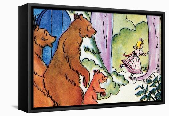 Goldilocks Flees-Julia Letheld Hahn-Framed Stretched Canvas