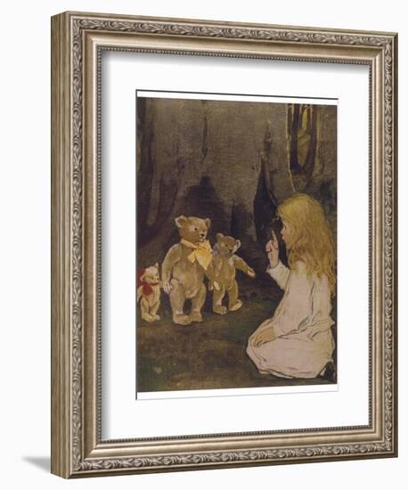 Goldilocks Gives Three Teddy Bears a Talking-To-Jessie Willcox-Smith-Framed Photographic Print