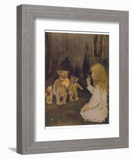 Goldilocks Gives Three Teddy Bears a Talking-To-Jessie Willcox-Smith-Framed Photographic Print