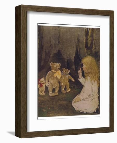 Goldilocks Gives Three Teddy Bears a Talking-To-Jessie Willcox-Smith-Framed Photographic Print