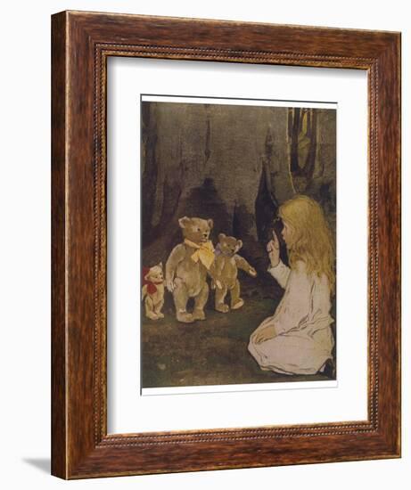 Goldilocks Gives Three Teddy Bears a Talking-To-Jessie Willcox-Smith-Framed Photographic Print