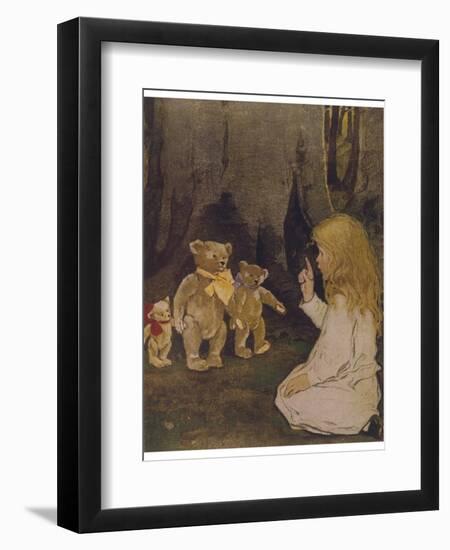 Goldilocks Gives Three Teddy Bears a Talking-To-Jessie Willcox-Smith-Framed Photographic Print