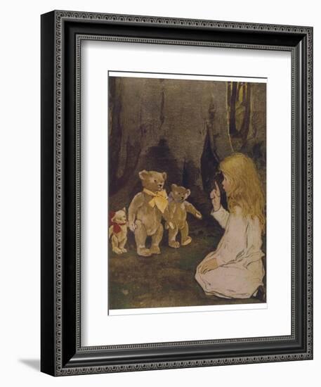 Goldilocks Gives Three Teddy Bears a Talking-To-Jessie Willcox-Smith-Framed Photographic Print