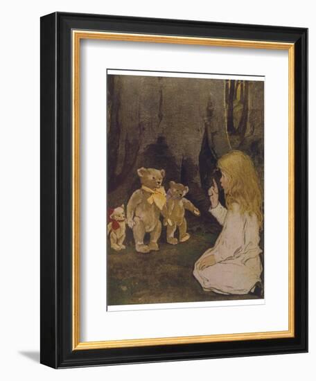 Goldilocks Gives Three Teddy Bears a Talking-To-Jessie Willcox-Smith-Framed Photographic Print