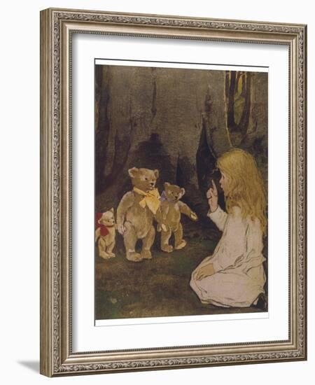 Goldilocks Gives Three Teddy Bears a Talking-To-Jessie Willcox-Smith-Framed Photographic Print