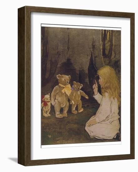 Goldilocks Gives Three Teddy Bears a Talking-To-Jessie Willcox-Smith-Framed Photographic Print