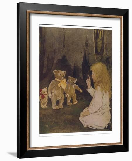 Goldilocks Gives Three Teddy Bears a Talking-To-Jessie Willcox-Smith-Framed Photographic Print