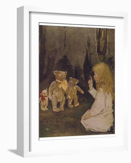 Goldilocks Gives Three Teddy Bears a Talking-To-Jessie Willcox-Smith-Framed Photographic Print