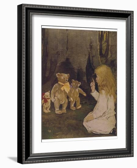 Goldilocks Gives Three Teddy Bears a Talking-To-Jessie Willcox-Smith-Framed Photographic Print