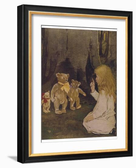 Goldilocks Gives Three Teddy Bears a Talking-To-Jessie Willcox-Smith-Framed Photographic Print