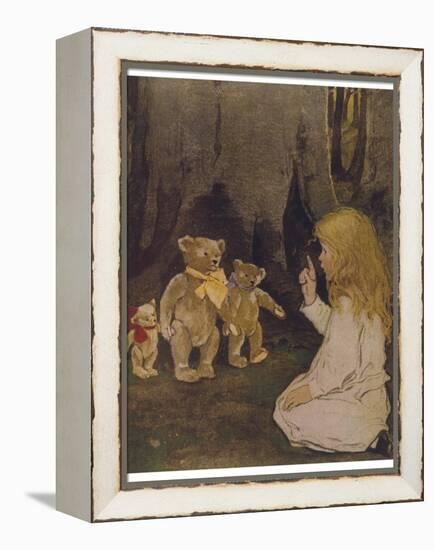 Goldilocks Gives Three Teddy Bears a Talking-To-Jessie Willcox-Smith-Framed Premier Image Canvas