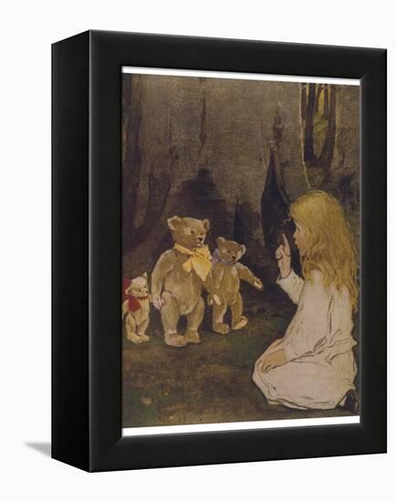 Goldilocks Gives Three Teddy Bears a Talking-To-Jessie Willcox-Smith-Framed Premier Image Canvas