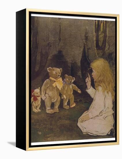 Goldilocks Gives Three Teddy Bears a Talking-To-Jessie Willcox-Smith-Framed Premier Image Canvas