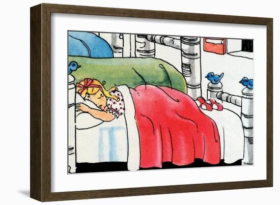 Goldilocks In Baby Bear's Bed-Julia Letheld Hahn-Framed Art Print