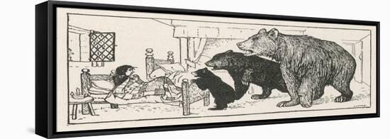 Goldilocks is Found in Baby Bear's Bed by the Three Bears-Henry Justice Ford-Framed Stretched Canvas