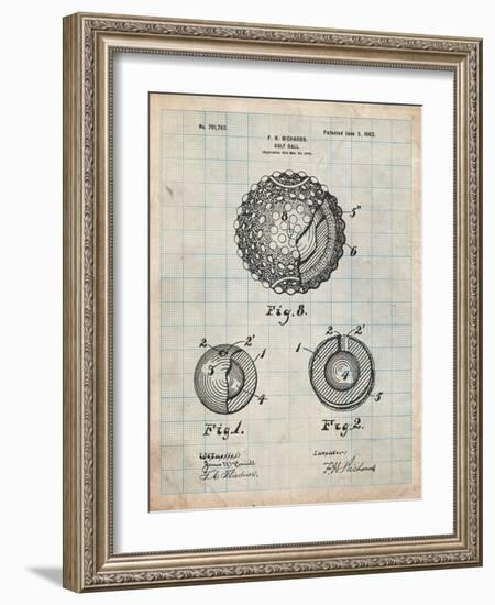 Golf Ball 1902 Patent-Cole Borders-Framed Art Print