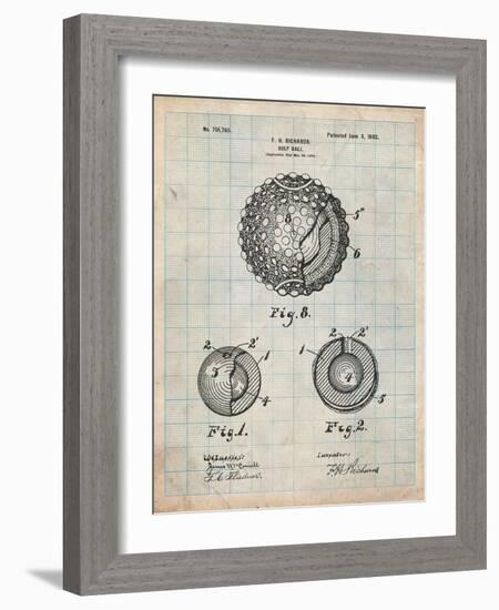 Golf Ball 1902 Patent-Cole Borders-Framed Art Print