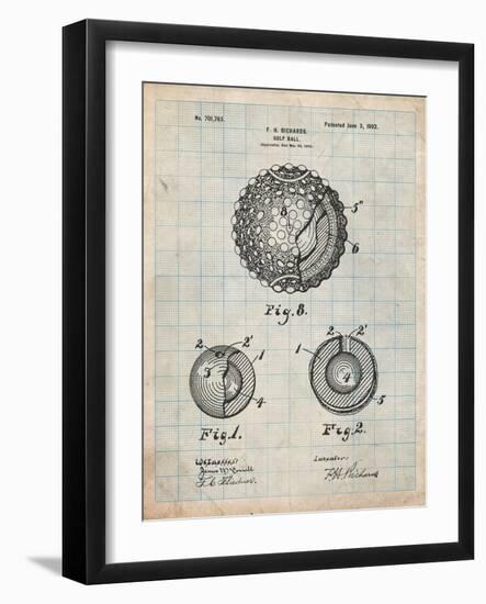 Golf Ball 1902 Patent-Cole Borders-Framed Art Print